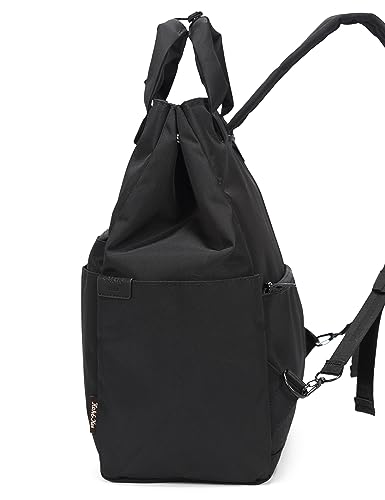 Kah&Kee Backpack Purse for Women Convertible -14 inch Laptop Tote Shoulder Bag. Ideal for Work, College, Travel & Nurses (Black)4