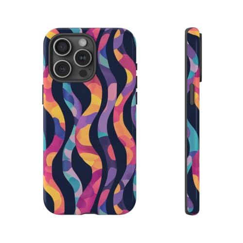 Coque colorée iPhone 15 Pro Max motif abstrait pour style urbain