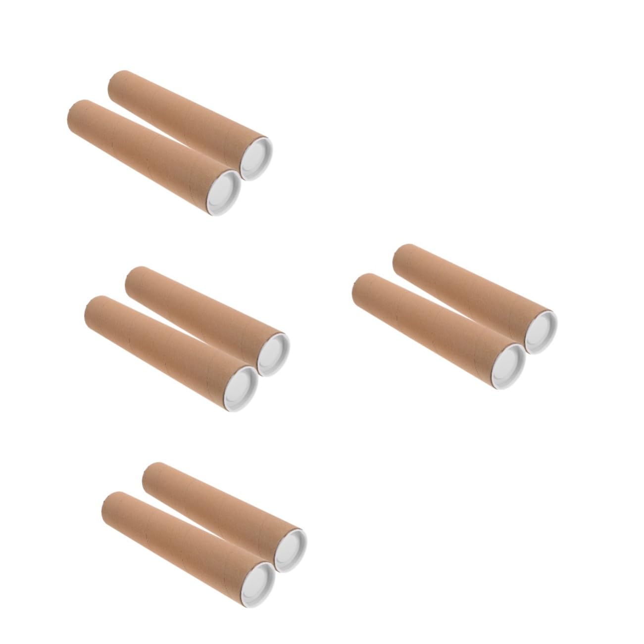 8pièces Tubes Expédition Carton Kraft Avec Couvercles De Rangement Pour Affiches Documents Et Œuvres Art Tubes Ronds Résistant ø Épaisseur