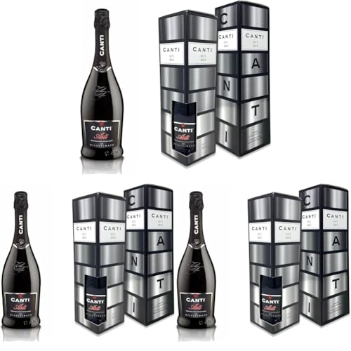Canti - Asti D.O.C.G. Millesimato, Vino Espumoso Moscato d'Asti, Estuche Regalo, Uva Italiana de Piamonte, Sabor Afrutado y Aromático, 1x750 ml (Paquete de 3)