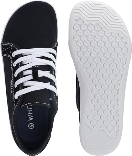 Image of WHITIN Women's Canvas Barefoot Shoes | Wide Sneakers | Classic Fit W81V2 | Machine Washable, Breathable Fashion Canvas, Flexible Support During Training, Simple Design, Natural Feel, Wide Fit Walking