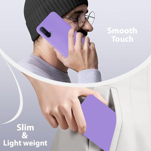 Image of LIRAMARK Liquid Silicone Soft Back Cover Case for OnePlus Nord CE (Lavender)