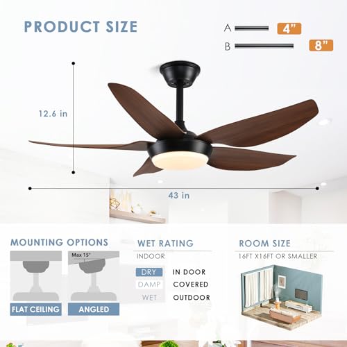 43-inch-Modern-Ceiling-Fan-with-Light-and-RemoteAPP-Control-Dimmable-3-Color-Temperatures-Reversible-Mute-Ceiling-Fan-Flush-Mount-LED-Ceiling-Fans-for-Bedroom-Living-Room-Outdoor-Use