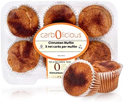 Low Carb Cinnamon Muffins [6-Pack] By Carb-o-licious- Delicious Keto Muffins With Only 3 Net Carbs Each- Sugar Free Healthy Snack With Almond Flour- Best Tasting Low-Carb Diet Treat Ever!