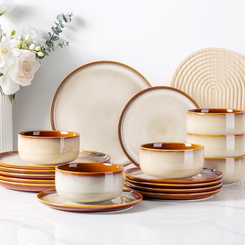 LeRatio 18 Piece Stoneware Dinnerware Set
