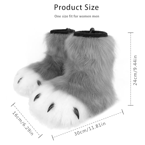 hbbhml pelzige Pfote Hausschuhe Tier klaue Neuheit Cosplay Kostüm Zubehör lustige Geschenke für Halloween Weihnachten