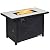 Toolsempire 42-Inch Fire Table Outdoor, 60,000 BTU Propane Gas Fire Pit Table with Ceramic Tiles Tabletop, Lid, Lava Rock, Electric Igniter & Hideaway Tank Holder, Fire Pit for Outside, Garden(Black)