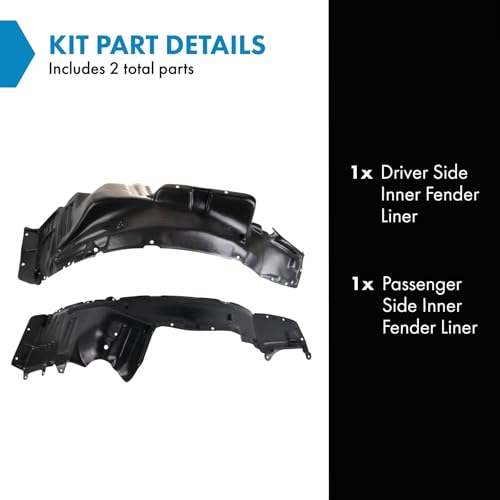 Image of TRQ Inner Fender Liner Set Compatible with 2004-2007 Mitsubishi Lancer MI1250105 MI1251105
