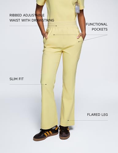 Image of Sedona Flared Scrub Pants for Women - High-Waisted, Slim Flared Fit with 6 Functional Pockets, Stylish Design