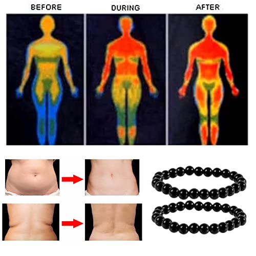 Choice of All 2 Pieces Shungite Stone Bracelet - Black Beaded Crystal Stretchy Bracelets for Men Women3