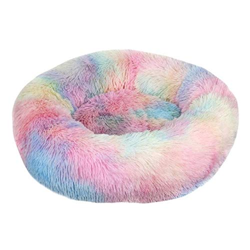 Lit pour chien lavable rond 70cm contre l'anxiété des animaux
