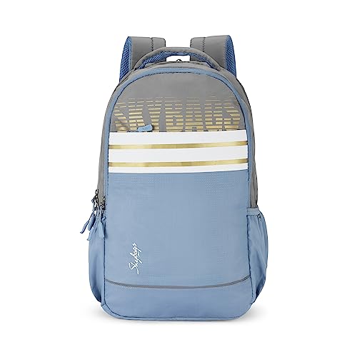 Skybags Laptop Backpack 27L With Raincover, 3 Spacious Compartments & Front Pocket | Grey | Strider Pro (B0C9R1GQLB) Amazon Price History, Amazon Price Tracker
