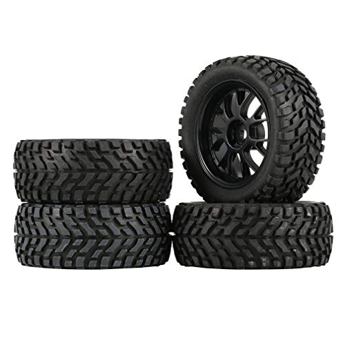 YSIDO 4Pcs 2.95 inch / 75mm 1/14 1/16 Scale Off Road Buggy Tires Wheel for Wltoys 144001 124018 124019 RC Car