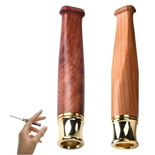 2pcs Holz Zigarettenhalter Zigarettenspitze Zigarettenfilter Handgefertigter Zigarettenhalter Filter Zigaretten Leicht Zu Reinigen Für Feine Mittlere Und Grobe Abmessungen Zigaretten
