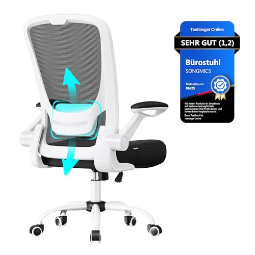 SONGMICS Bürostuhl ergonomisch, Drehstuhl mit Mesh, Lendenstütze,...