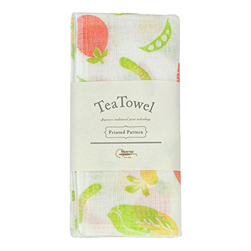 Nawrap Printed Tea Towel, Made In Japan, 4 Ply, Soft, Durable, And Absorbent, 13.5 X 27 Inches - Fruit & Veggie Print #TOP2