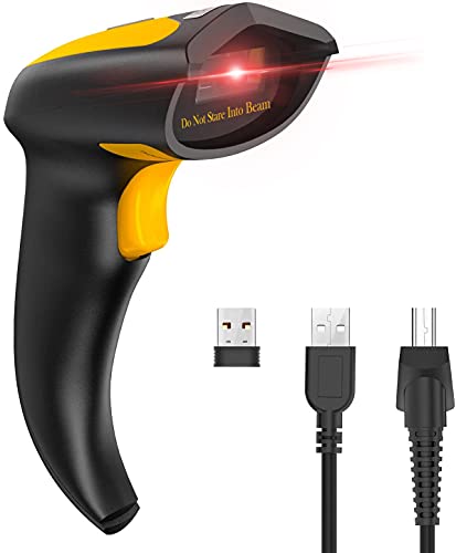 NetumScan Bluetooth Barcode Scanner with 20 inch Scanning Range, 3 in 1 Handheld Automatic Wireless 1D Laser Barcode Reader for Store, Warehouse POS, Computer, Tablet, iPhone, iPad, Android