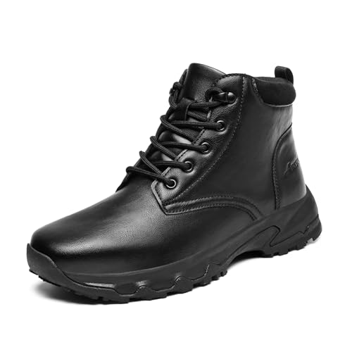 Non Slip Work Boots for Men Slip Resistant Work Shoes Waterproof Slip Proof Comfortable Restaurant Chef Kitchen Food Service Mens Leather Boots Outdoor Walking Boot