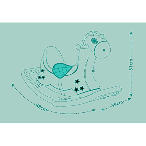 Schaukelpferd Spielzeug Baby Kunststoff groß Dual-Use 1-2-6 Jahre alt mit Musik Schaukelspielzeug HUYP (Color : Pink) – Bild 3