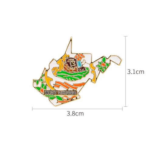Image of State Shaped Map Lapel Metal Pin Enamel Brooch Keepsake Beautifully Designed for Backpack Hat