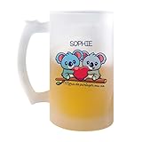 🍻 Design Festif mais surtout romantique : Le design artistique de ce verre célèbre l'amour et la convivialité. Chaque détail est une déclaration visuelle de l'esprit amoureux de la Saint-Valentin / mariage / Anniversaire de Couple.