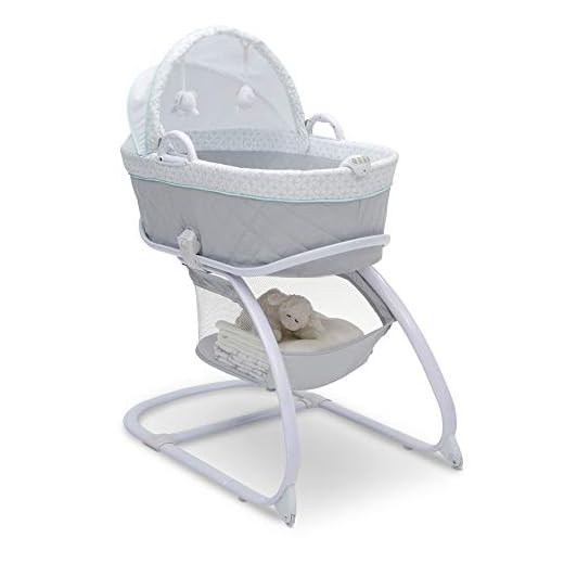 Delta Children Deluxe 2-in-1 Moses Bedside Bassinet Portable Crib, Merida