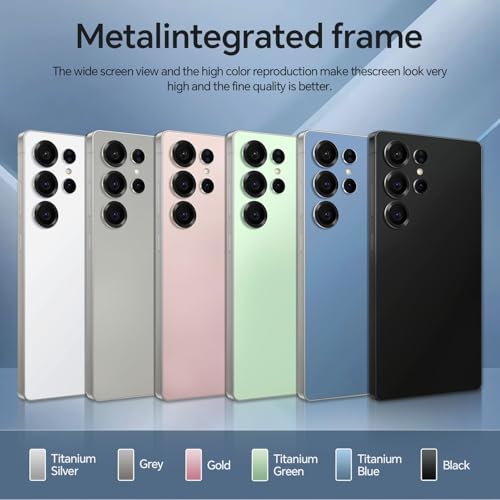 Image of Unlocked Cell Phones A25 Ultra 5G, Android 14, 12GB+512GB Smartphone,Snapdragon 888，Long Battery Life 5000mAh, 48+108MP Zoom Camera, Build in Pen, 120Hz + 6.9HD Screen, Dual SIM /Face ID /GPS (Silvery)