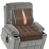 baibu Extra Large Memory Foam Recliner Cushions with Lumbar Support Pillow for Elderly, 20x20x5 Inch Thick Dual-Layer Patent Design Non-Slip Recliner Seat Cushion for Reduce Hip & Lumbar Pain, Brown