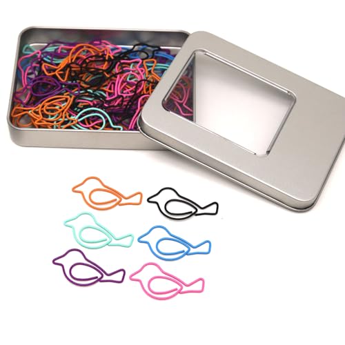 NELJIBEHU 60 Pcs Cute Bird Paper Clips Mixed Color, Bird Lover Gifts for Women, Fun Bird...