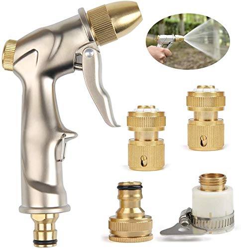 Preisvergleich Produktbild ECHG Garten Handbrause Hochdruck Gartenbrause / Garten Spritzpistolen 100% Metall Enthält mehrere Ersatzanschlüsse
