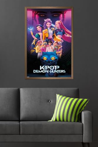 Image of Netflix KPop Demon Hunters (2025) - Group Wall Poster, 34L inch x 22.4W inch, Bronze Framed Version