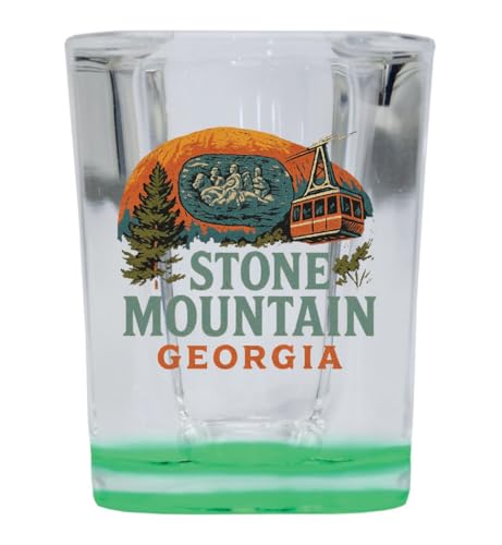 Vaso Shot Cuadrado Souvenir 2 oz Base Verde