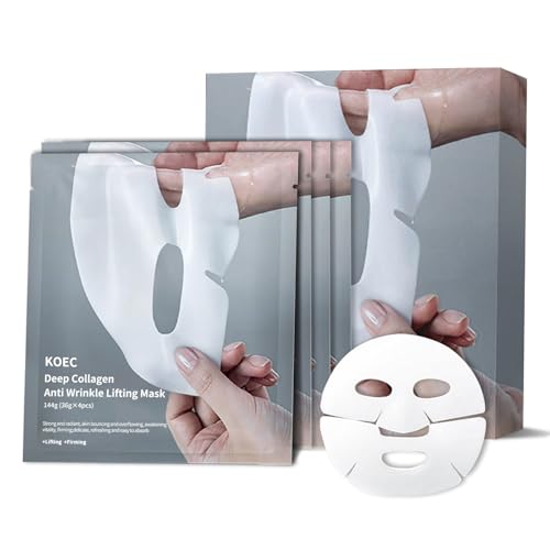 Shefave Face Lifting Collage Mask Anti Wrinkle, Deeper Kollagen Maske Beauty Sheet Mask Korean Skin Care, Gesichtsmaske Frauen, Collagen Mask Overnight, Hydrolysierten Kollagenen Masken (8)