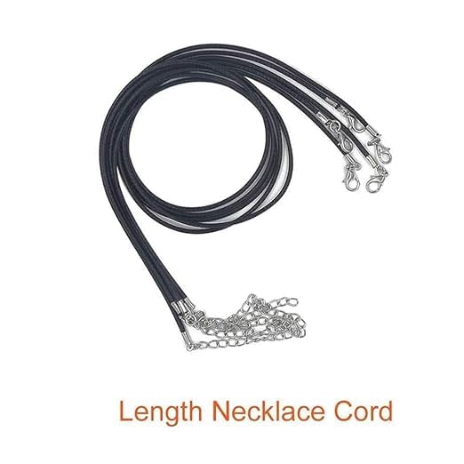 Image of Satra Traders Black Necklace String Rope with Clasp, 2 Inch for Charms Pendants, Bracelets, Necklaces, Jewelry Making Supplies | Size : 24inch | Qty : 10pcs