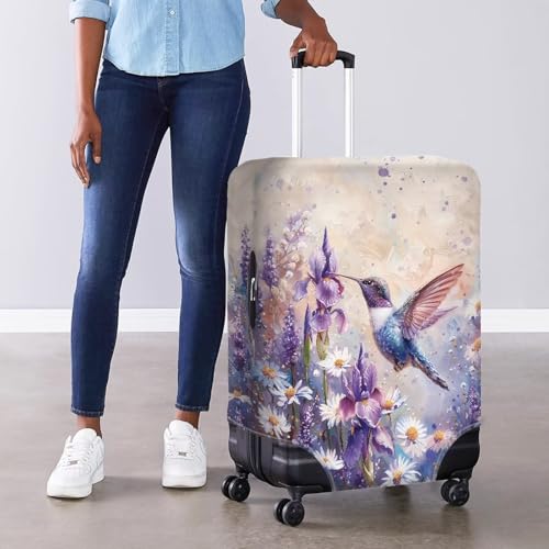 COEQINE Travel Luggage Covers For Suitcases XLarge for Kids Women Aesthetic Hummingbirds Protector Dust-proof Suitcases Cover Home Decor4