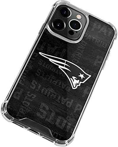 Skinit Clear Phone Case Compatible with iPhone 13 Pro - Officially Licensed NFL New England Patriots Black & White Design