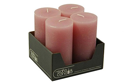 Candele Rustiche Da Tavolo - Confezione Da 6 Pezzi, Altezza 18 Cm, Durata 8 Ore, Colore Rosa Antico - Foto 6