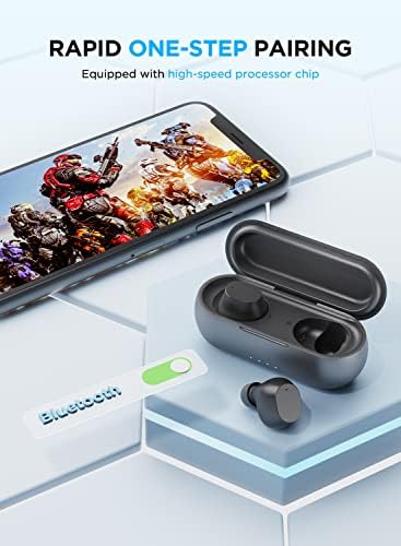 Earbud, True Wireless Earbuds, Bluetooth In-Ear Stereo Ear buds with Mic, Type-C Quick Charge with 30-hour Battery, Deep Bass, IPX7 Waterproof, tws Earphones for Gaming, Sports