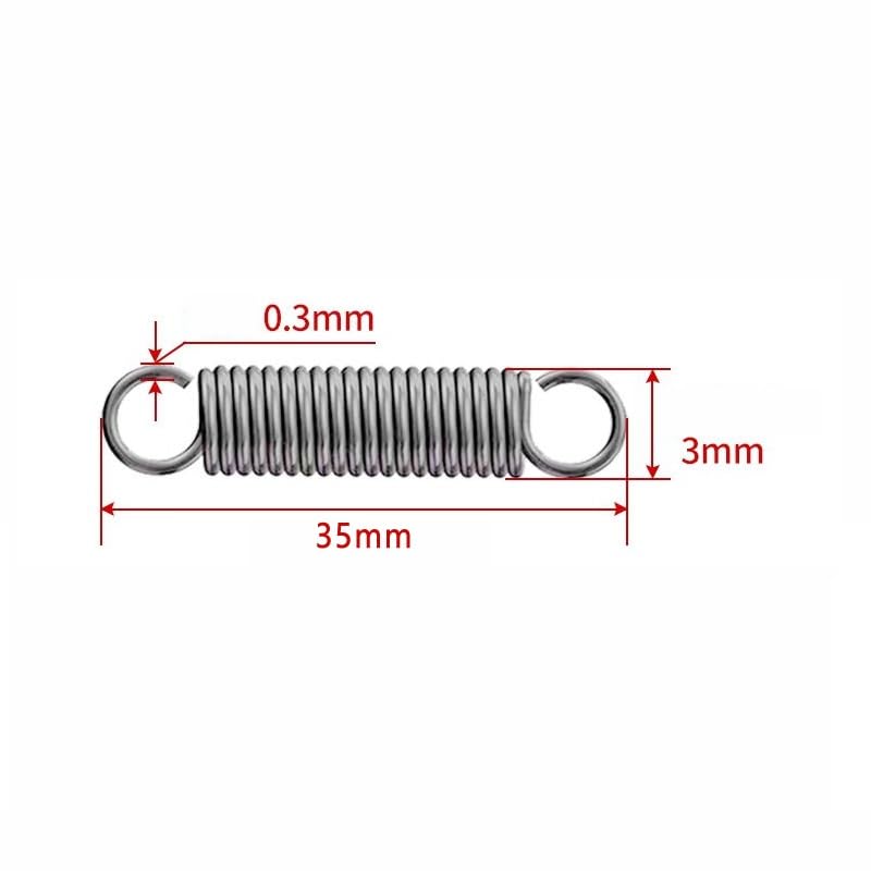Ressorts De Traction Avec Crochets – Lot De 3, Diamètre 7 Mm, Longueur 35 Mm, Fil 1,2 Mm (acier Trempé)