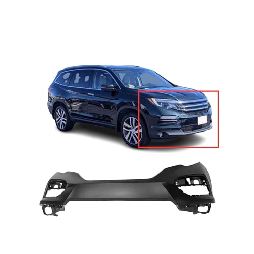 Image of FitParts Compatible with Honda Pilot 2016-2018 Front Upper Bumper Cover | Primed, Without Parking Sensor Holes, Ready to Paint, OEM 04711TG7A90ZZ, HO1000300