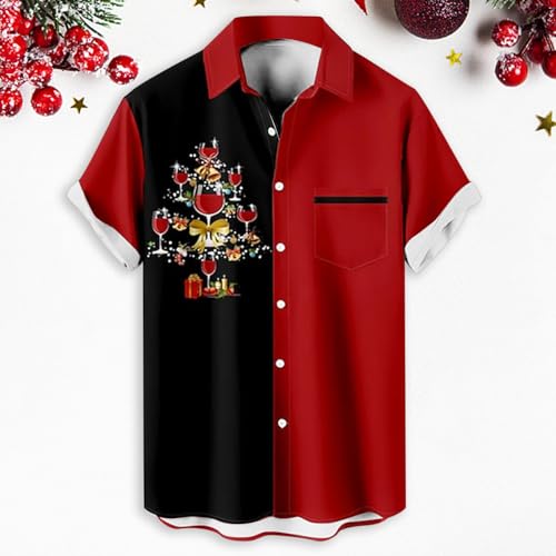 Camisa masculina de Natal para homens combinando roupas de Natal para a família camisa abotoada masc
