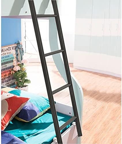 RV Bunk Bed Ladder - Adjustable 45-59" Metal Climbing Ladder with 4 Hooks & 4-5 Step Pedals, Ideal for Campers, Lofts, Dorms, and High Beds - Black