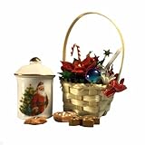 Dollhouse Christmas Flowers Jar Plate and Cookies Miniature Reutter Accessory