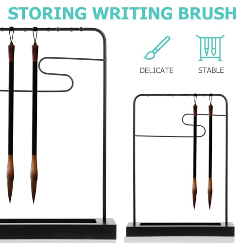Porte-pinceaux calligraphie noir pour éviter les taches sur bureau