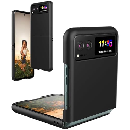 Verco Compatible con Motorola Razr 40 Funda, Carcasa Trasera Mate para Motorola Razr 40 Case Silicona Teléfono Móvil - Negro