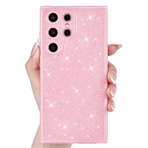 Coque femme Samsung S23 Ultra rose pailleté pour vos soirées et quotidien