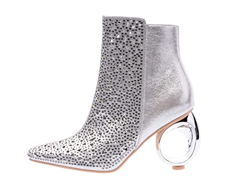 Lady Couture Breeze Metallic Laser-Cut Bootie On A 3.5 Inch Circular Heel