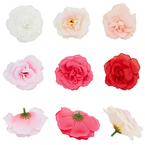 Juvale 60 Pack 3 Inch Artificial Flower Heads For Crafts, Loose Fake Flowers, Bulk For Valentines, Wedding Decorations, Baby Showers, Pink And White #TOP7
