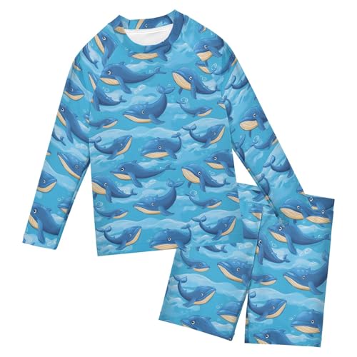 Dolphins Animal Toddlers and Baby Boys' Swimsuit Trunk and Rashguard Set B0403550