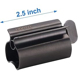 Toothpaste Squeezer - Metal Tube Squeezer Stainless Steel Tube Wringer UDQYQ Toothpaste seat Holder Stand (Matte Black)